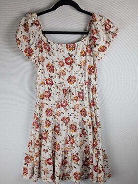 Trixxi Girl's Puffed Sleeve Floral  Dress Sz. XL Cottagecore Boho Milkmaid